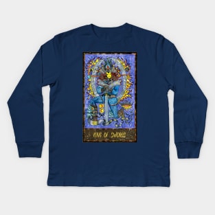 King Of Swords. Magic Gate Tarot Card Design. Kids Long Sleeve T-Shirt